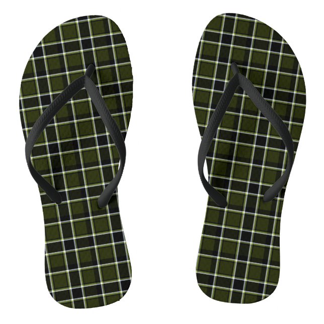  Military Modern Camouflage Tartan Khaki Pattern Thongs (Footbed)