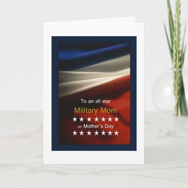 Military Mum - American Flag and Poem Mother's Day Card (Front)