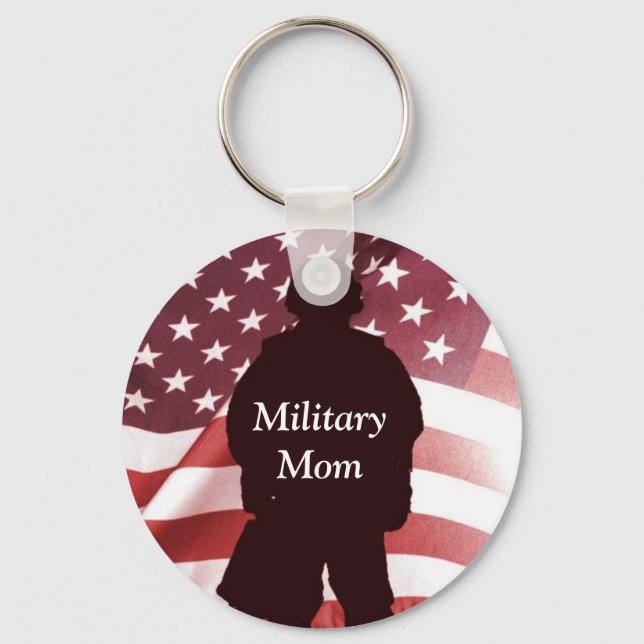 Military Mum Patriotic Pride Key Ring (Front)