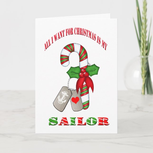 Military Navy Sailor Christmas Card (Front)