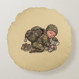 Military New Recruit Baby Round Pillow