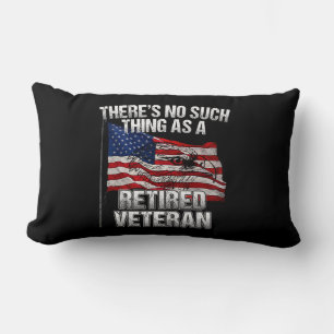 Military - No Such Thing as Retired Veteran Lumbar Cushion