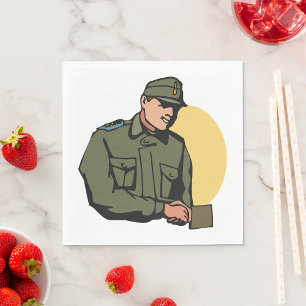 Military Officer Retro Army Soldier Napkin