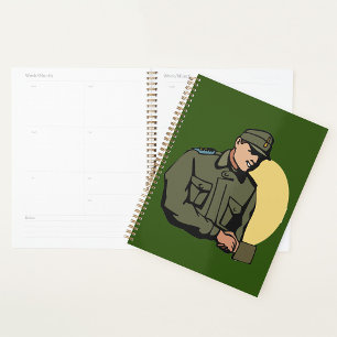 Military Officer Retro Army Soldier  Planner