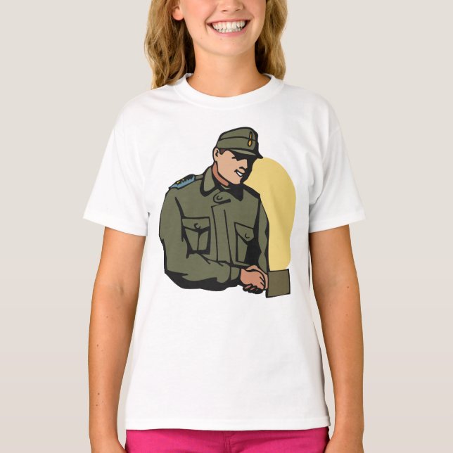 Military Officer Retro Army Soldier  T-Shirt (Front)