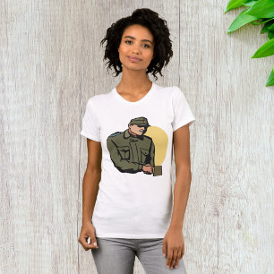 Military Officer Retro Army Soldier  T-Shirt