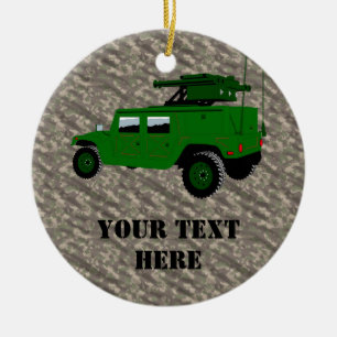 Military Offroad Truck Tow Missile Launcher Ceramic Ornament