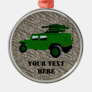 Military Offroad Truck Tow Missile Launcher Metal Ornament