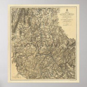 Military Operations of the Atlanta Campaign Poster