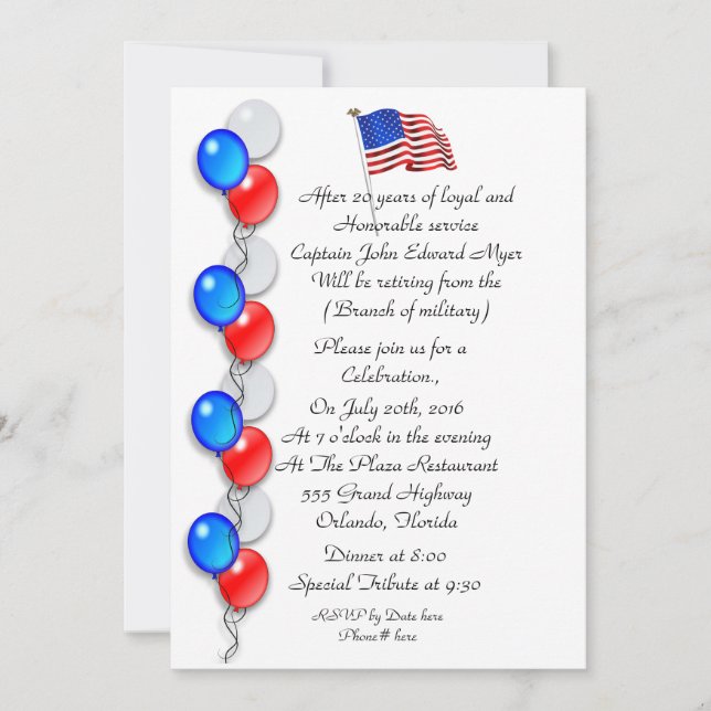Military or LEO retirement party Invitation (Front)