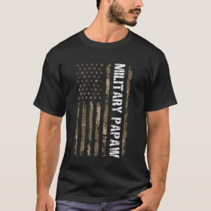 Military Papaw US Flag Papaw of A Soldier Papaw Gr T-Shirt