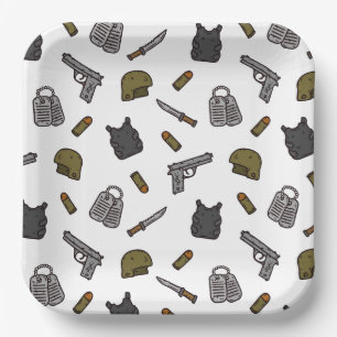 Military Paper Plates, Camouflage Army Party Plate