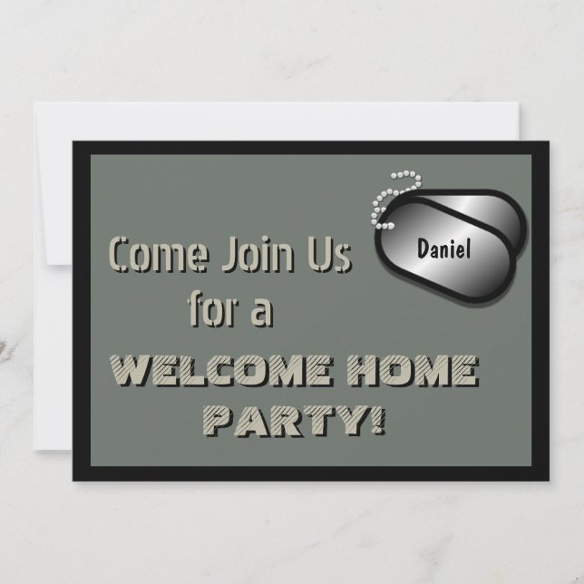 Military Party Welcome Home Celebration Custom Invitation (Front)