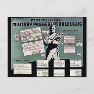 Military Passes And Furloughs Postcard