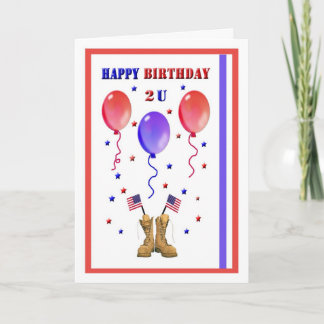 Military Patriotic Birthday Card