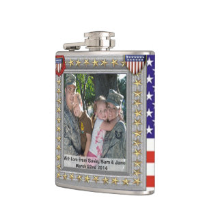 military patriotic usa veteran customisable flask