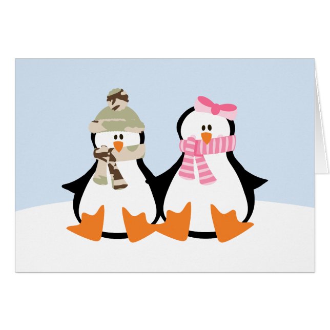 Military Penguin Couple (Front Horizontal)