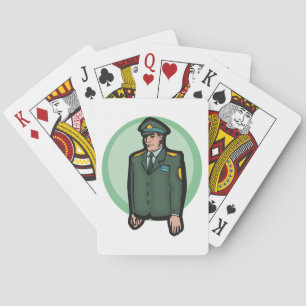 Military Person Playing Cards