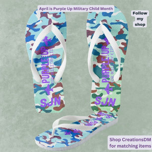 Military Personalised Purple Up Adult Multi-Colour Thongs
