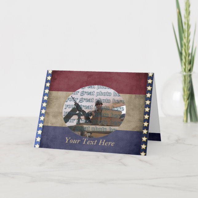 Military Photo Frame Custom Personalised Card (Front)