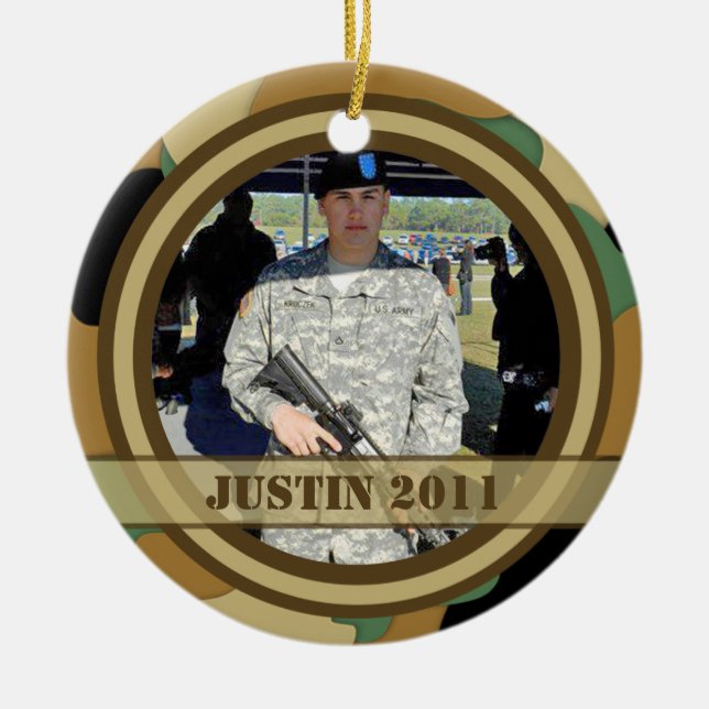 Military Photo Keepsake Ornament (Front)