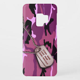 Military Pink Camo w/ Dog Tag Case-Mate Samsung Galaxy S9 Case