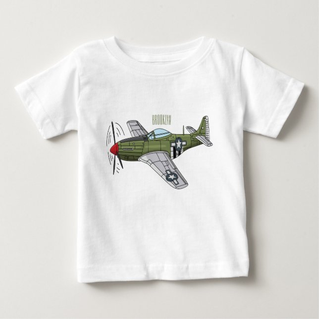 Military plane cartoon illustration baby T-Shirt (Front)