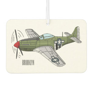 Military plane cartoon illustration car air freshener