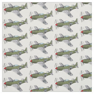 Military plane cartoon illustration fabric