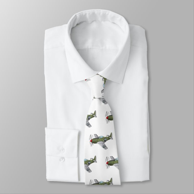 Military plane cartoon illustration tie (Tied)
