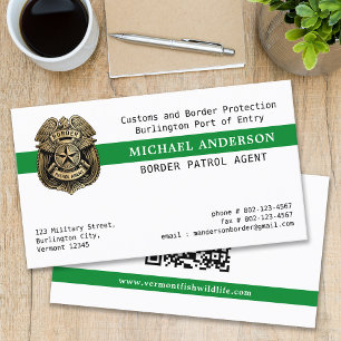 Military Police Border Patrol Conservation QR Code Business Card