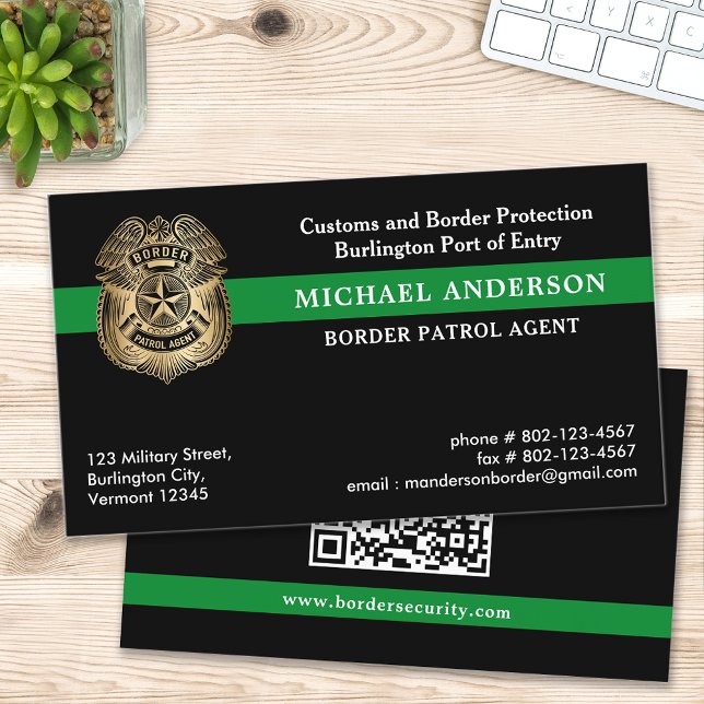 Military Police Federal Border Patrol QR Code Logo Business Card (Creator Uploaded)