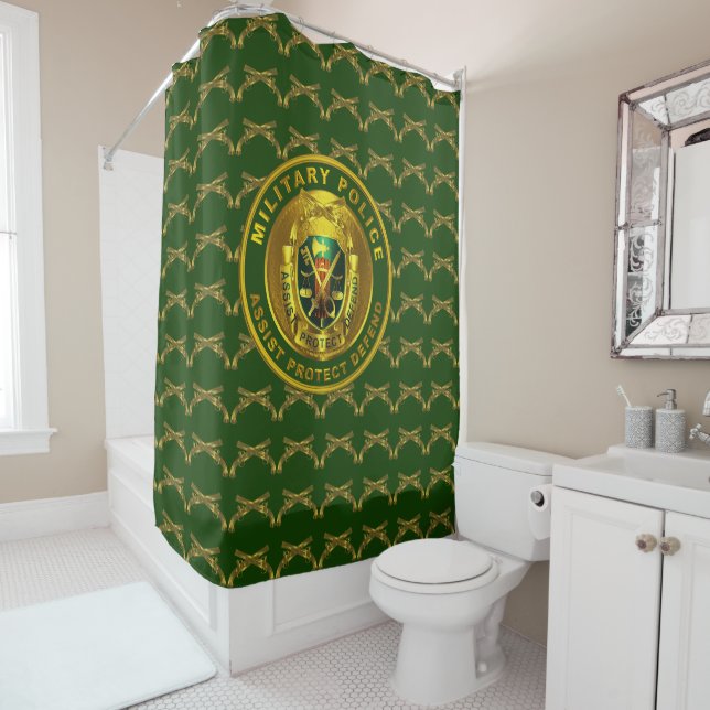 Military Police MP Shower Curtain (In Situ)