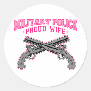 Military Police Proud Wife Classic Round Sticker