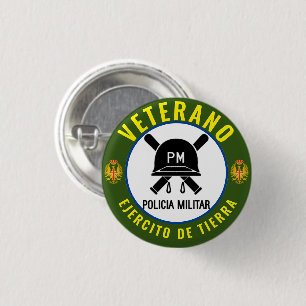 MILITARY POLICE VETERAN SPAIN 3 CM ROUND BADGE