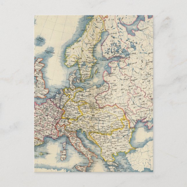Military Political Map of Europe Postcard (Front)