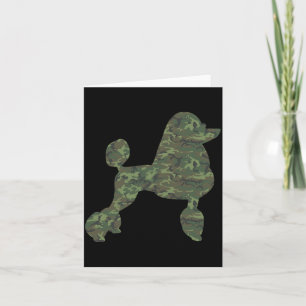 Military Poodle Camo Print Dog Animal Veteran Men Card