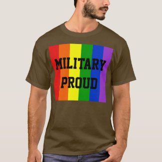 Military Proud Gay Rainbow Dark T-Shirt