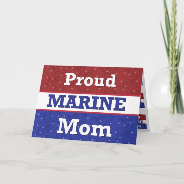 Military - Proud Marine Mum - Thinking of You Card (Front)