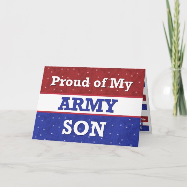 Military - Proud of My Army Son - Thinking of You Card (Front)