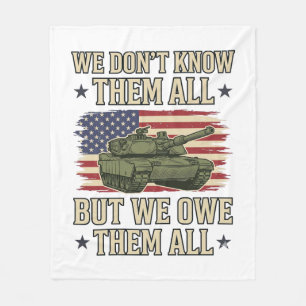 Military Remembrance Tank Patriotic Shirt Design_1 Fleece Blanket