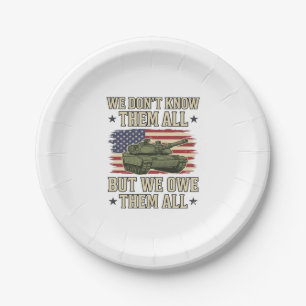 Military Remembrance Tank Patriotic Shirt Design_1 Paper Plate