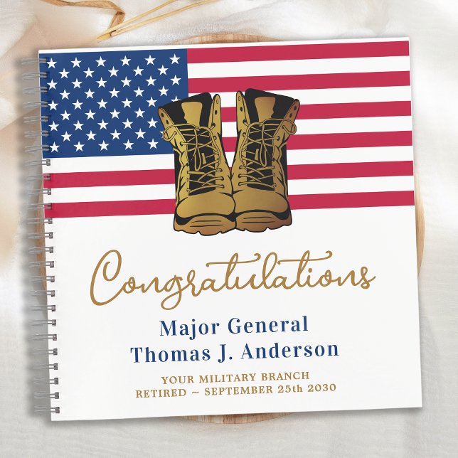 Military Retirement American Flag Army Guest Book (Creator Uploaded)