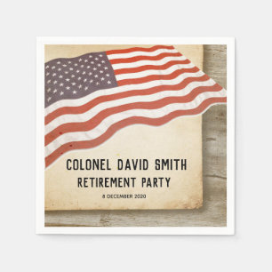 Military Retirement, Army,  Cocktail Paper Napkins