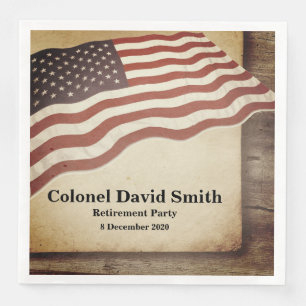 Military Retirement, Army,  Cocktail Paper Napkins
