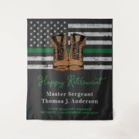 Military Retirement Leather Thin Green Line Army