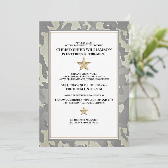 Military Retirement Party Invitation (Standing Front)