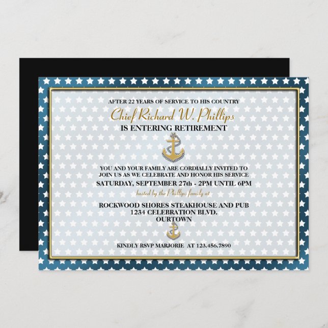 Military Retirement Party Invitations (Front/Back)