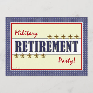Military Retirement Stars Party Invitation