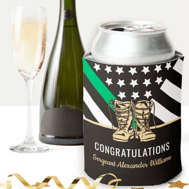 Military Retirement Thin Green Line Flag Army Can Cooler (Creator Uploaded)